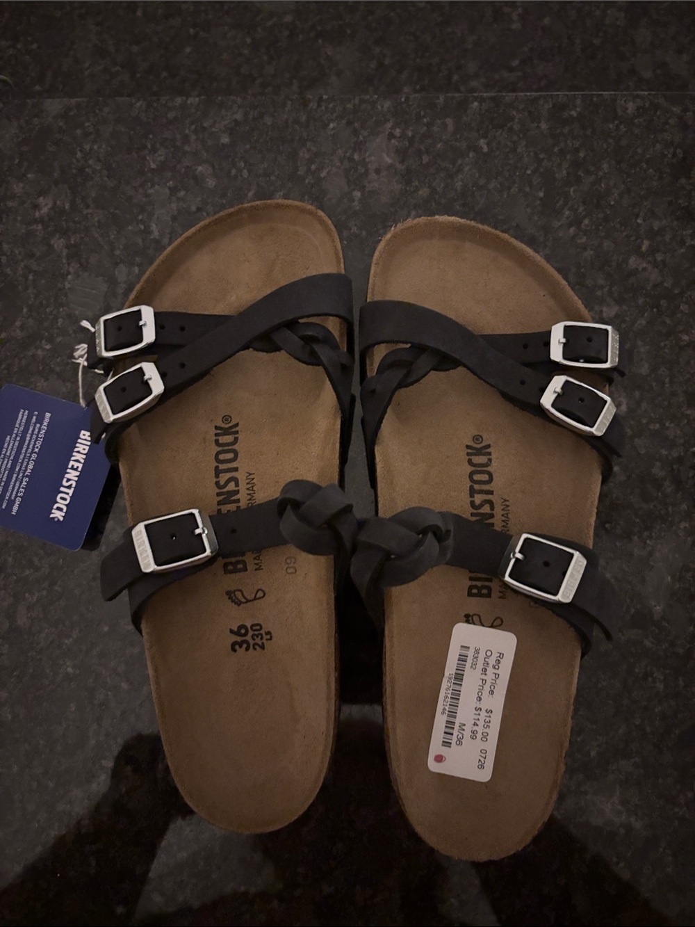 Birkenstock Women’s Black Knotted Triple-Strap Sandals